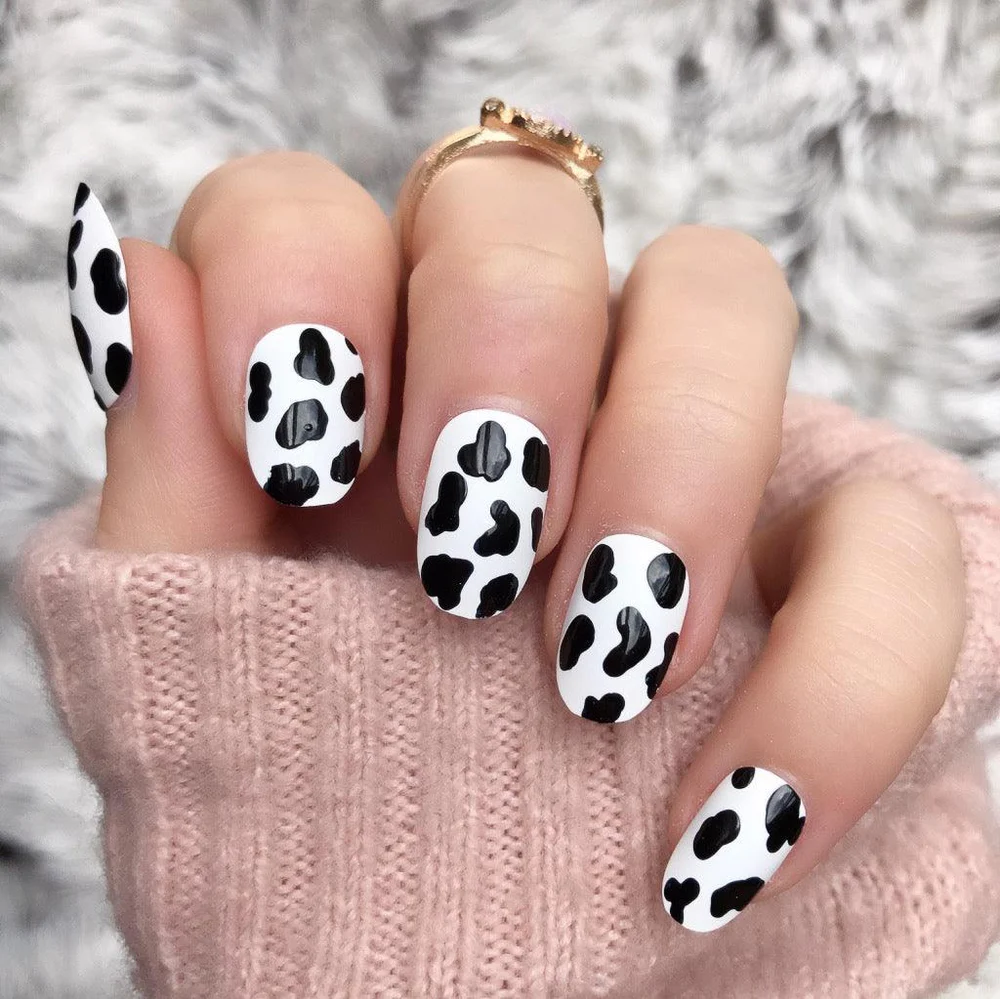 cow print nails