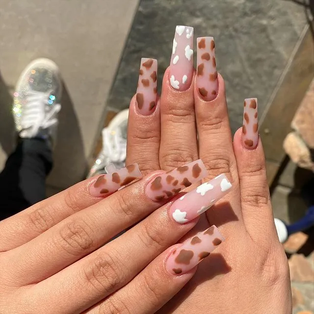 cow print nails